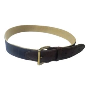 Vintage Belt Mens Duck Head Navy Blue With Leather Made In USA